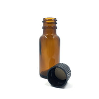 Bouteille en verre ambré 10 ml, bouchon phén. noir, 10 unités