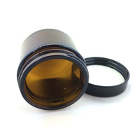 Pot 50 ml, verre ambré, couvercle phénolique noir