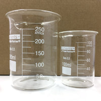 Béchers gradués en verre borosilicate, 100 and 250ml