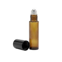 Roll-on applicator, amber glass, black cap, 10 ml