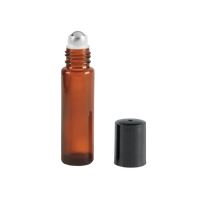 Applicateur à bille, verre ambré, bouchon noir, 10 ml