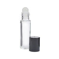 Applicateur à bille, verre transparent, bouchon noir, 10 ml