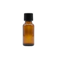 10ml amber glass bottle, black phenolic cap, 10 units