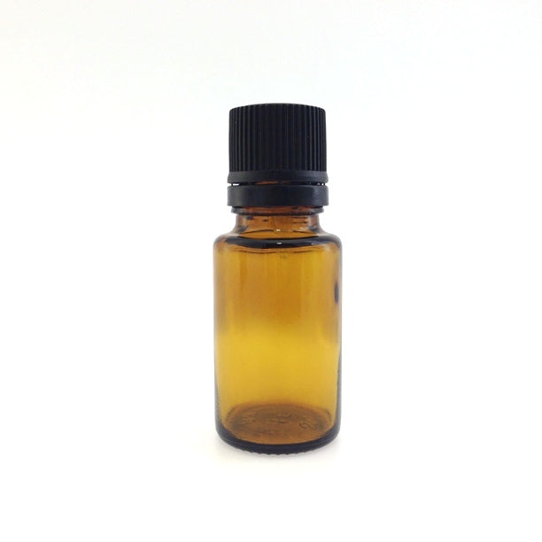 Bouteille 15 ml, verre ambré, bouchon noir codigoutte, 5 unités