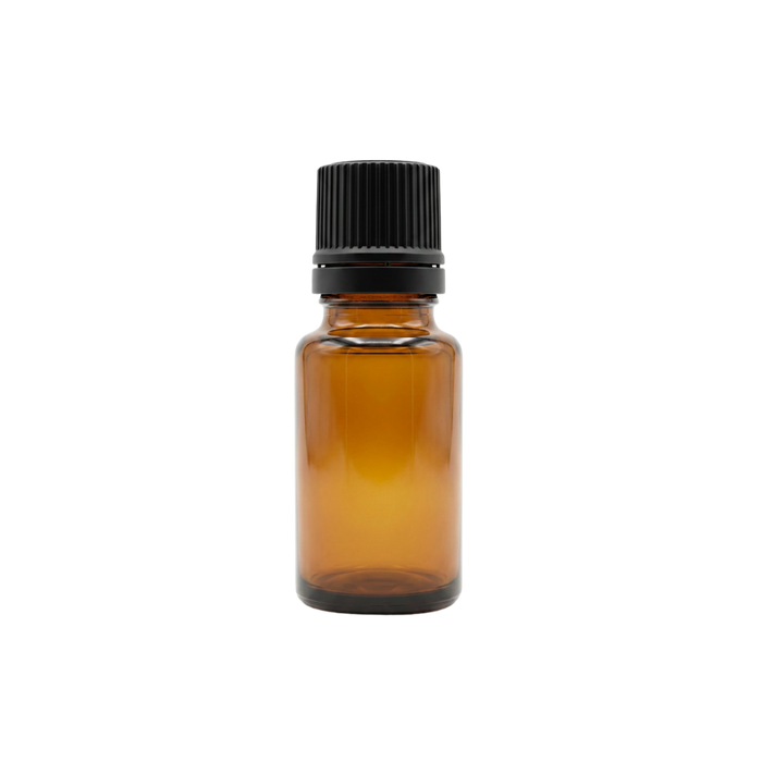 15 ml bottle, amber glass, black dropper cap, 5 units