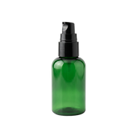 60 ml bottle, green PET plastic, black pump
