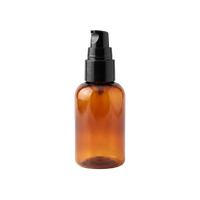 Amber PET bottle 60 ml with black pump