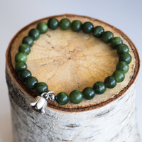 Bracelet diffuseur en jade vert olive