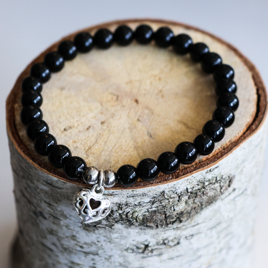 Bracelet diffuseur en onyx noir brillant