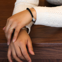 Bracelet diffuseur en onyx noir brillant