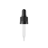 68mm Black Glass Screw Dropper Cap, 5 Units