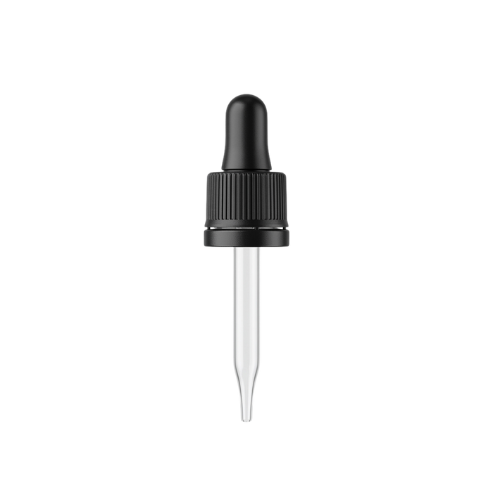 68mm Black Glass Screw Dropper Cap, 5 Units