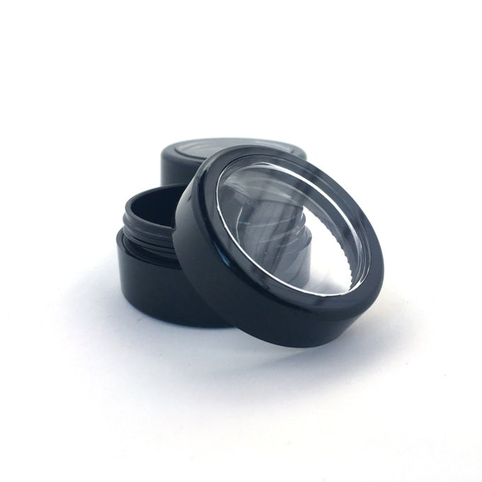 Pot 7 ml, phénoplaste, noir avec fenêtre