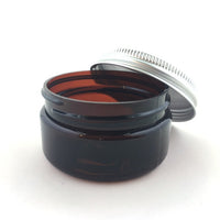 Pot 50 ml, plastique PET ambré, couvercle en aluminium avec doublure