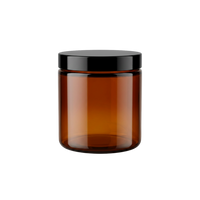 250 ml jar, amber PET plastic, black lid