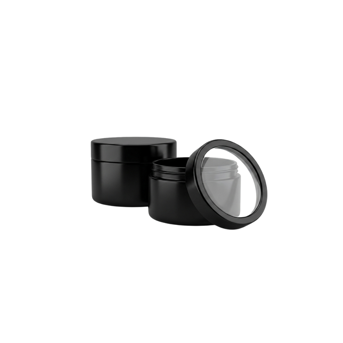 7 ml jar, phenolic, black with window