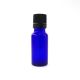 15ml Dropper Bottle, Blue Glass, Black Cap