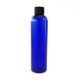 250ml Blue PET Plastic Bottle, Black Cap