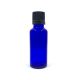 30ml Dropper Bottle, Blue Glass, Black Cap, 5 units